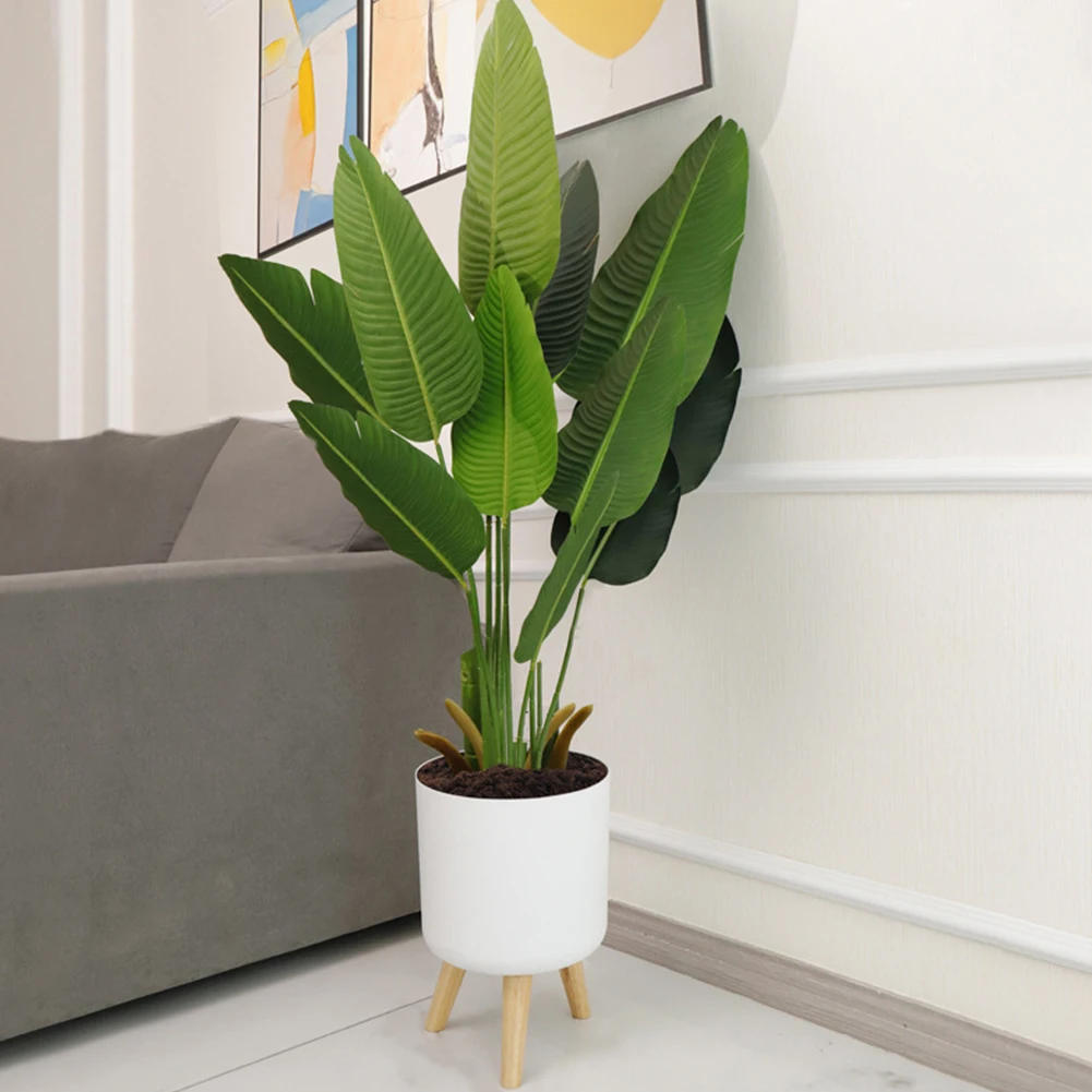 Description Picture 6 of itemFloor-standing Round Flower Pot Feet Herbs Self Watering Drainage System Bonsai For Plants With Wooden Legs Nursery Modern
