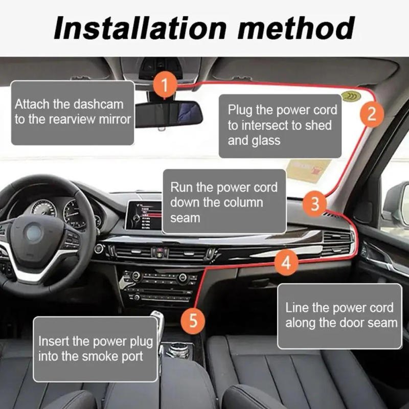 Description Picture 6 of item12V DVR Charging Cable Dash Cam Car Charger Mini USB Cable 3.5M Power Cord Supply For DVR Camera GPS