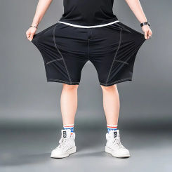 Summer Shorts Men Plus Size 7XL Bottom Fashion Casual Solid Color Shorts Elastic Waist Short Pants Male Black Shorts Big Size