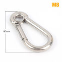 M4 M5 M6 M7 M8 Stainless Steel Carabiner Carbine Snap Hook with Eyelet Spring Buckle Key Ring