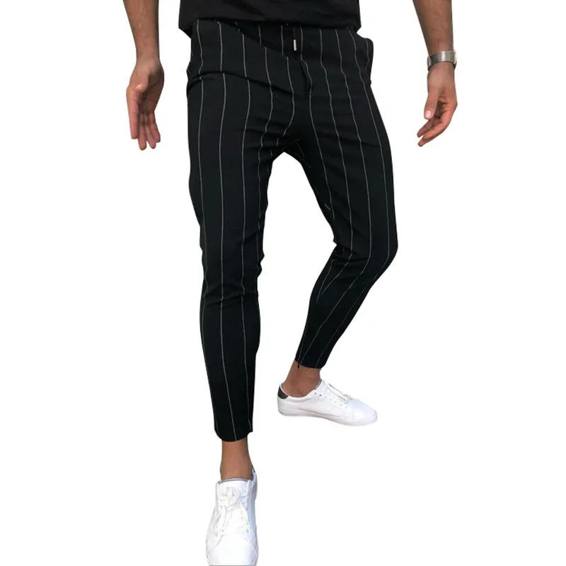 Description Picture 4 of item2023 Spring/Summer New Front Button Zipper Drawstring Stripe Casual Personalized Leggings