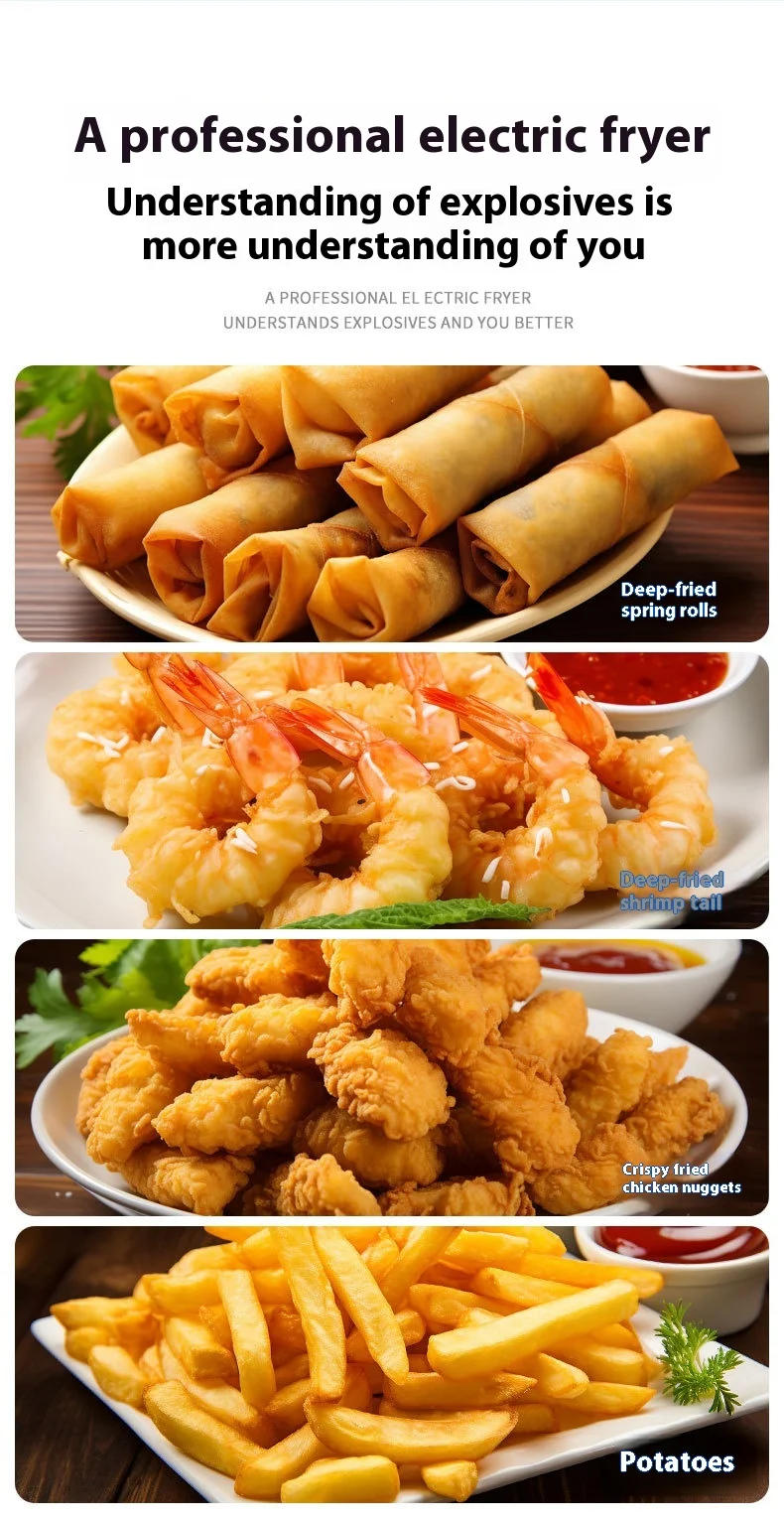 Description Picture 4 of itemCommercial Electric Deep Fryer w/Dual Tanks 12L 3000W  Stainless Steel Countertop Fryer for Fried Chicken French Fries