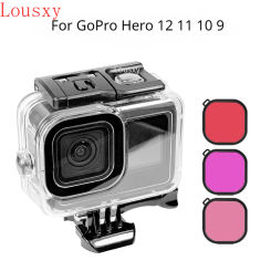 60M Waterproof Case For GoPro Hero 13 12 11 10 9 Mini Underwater Diving Housing Cover With Dive Filter Action Camera Accessories