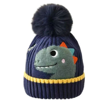 Solid Color Cartoon Knitted Hat Japanese Thermal Hat Woolen Kids Crochet Hat Skullies Hairball Baby Beanie Cap Newborn