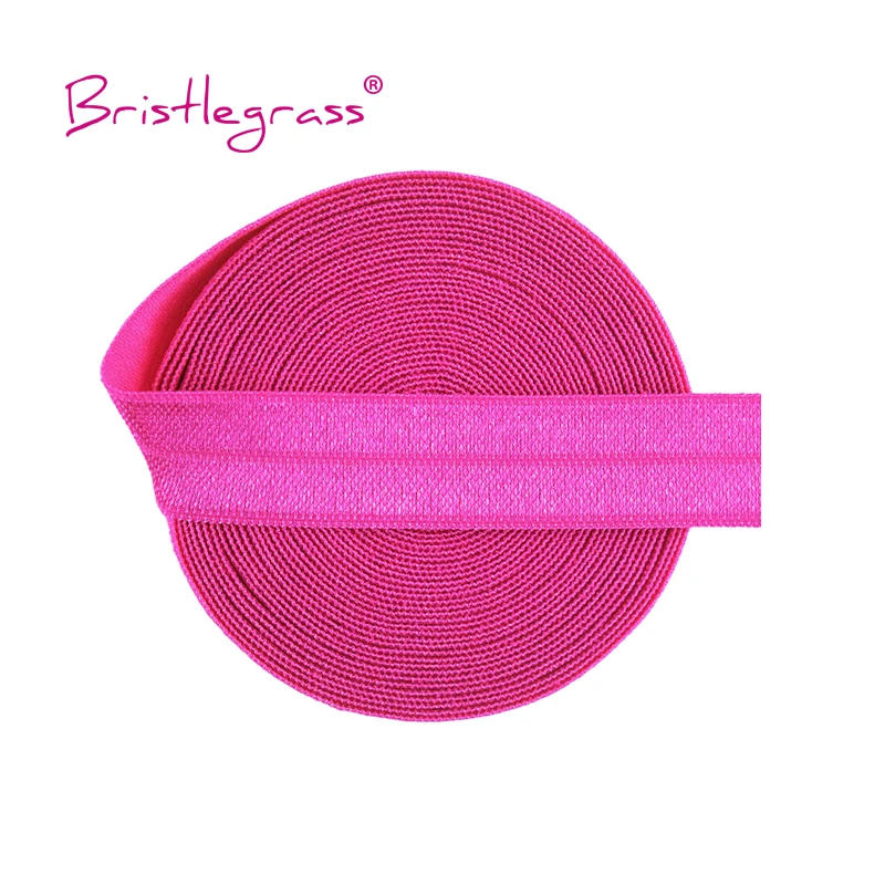 Description Picture 3 of itemBRISTLEGRASS 2 5 10 Yard 5/8" 15mm Neon Shiny Fold Over Elastics FOE Spandex Satin Band Tape Hair Tie Headband Dress Sewing Trim