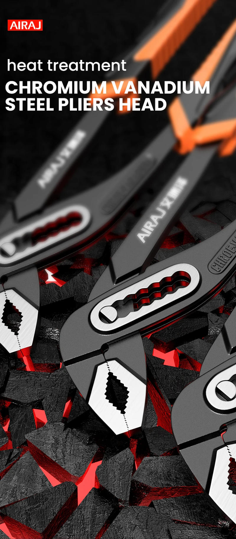 Description Picture 5 of itemAIRAJ 8/10/12 Inch Water Pump Pliers Quick-release Plumbing Pliers Combination Pliers Plumber Hand Tools