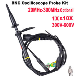 P6100/P7200/P7300 BNC Oscilloscope Probe Kit 100MHz 1X 10X Mayitr High Precision Scope Analyzer Alligator Clip Probes Test Leads