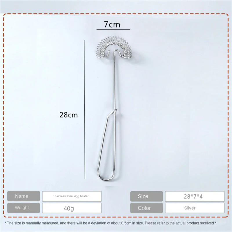 Description Picture 5 of itemHandheld Rotary Egg Whisk Stainless Steel Egg Stirring Tool Portable Baking Dough Cake Cream Mixer Whisk Stir Beater Mini Silver