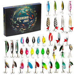 Advent Calendar Fishing Christmas Countdown - 24 Days Fishing Lures Set for Adult Men Teen Boys - 2024 Xmas Surprise Gift