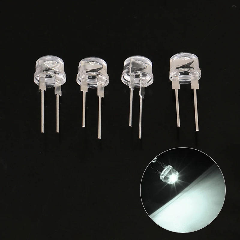 Description Picture 2 of item20Pcs LED 8mm Straw Hat Lamp Bead White Cold Light 0.75W Big chips F8MM Hight Power Hat Light-emitting Diode