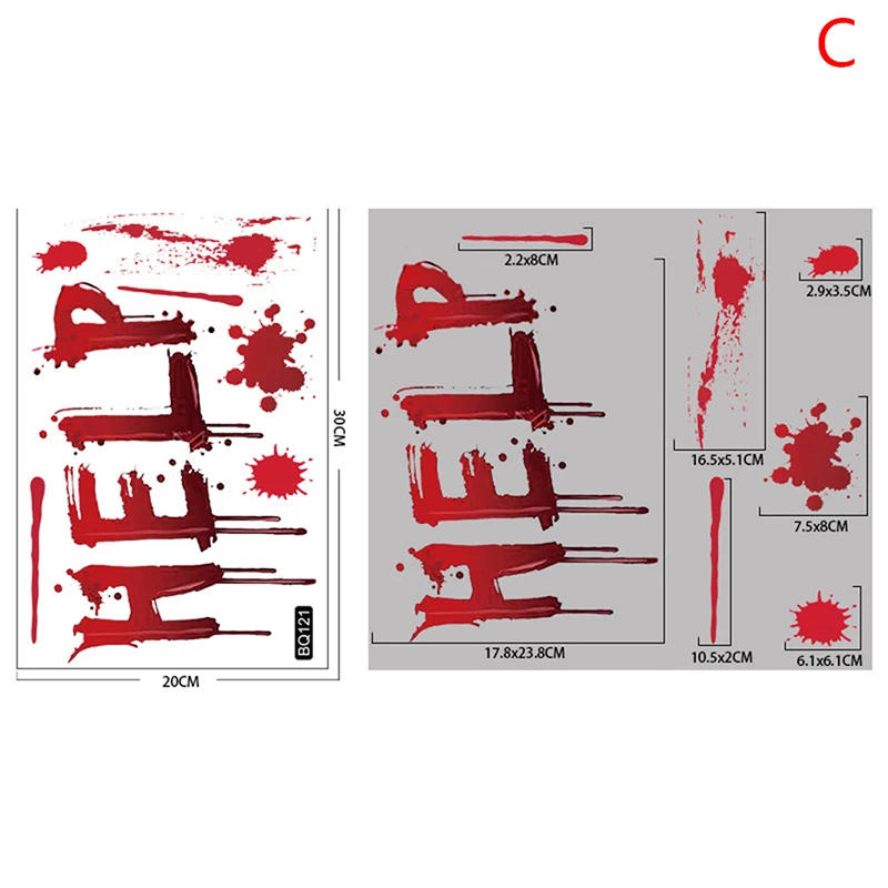 Description Picture 4 of itemWindow Bathroom Shadow Glass Female Ghost Wall Decal Halloween Decor Halloween Stickers Horror Blood Hand Print Door Stickers