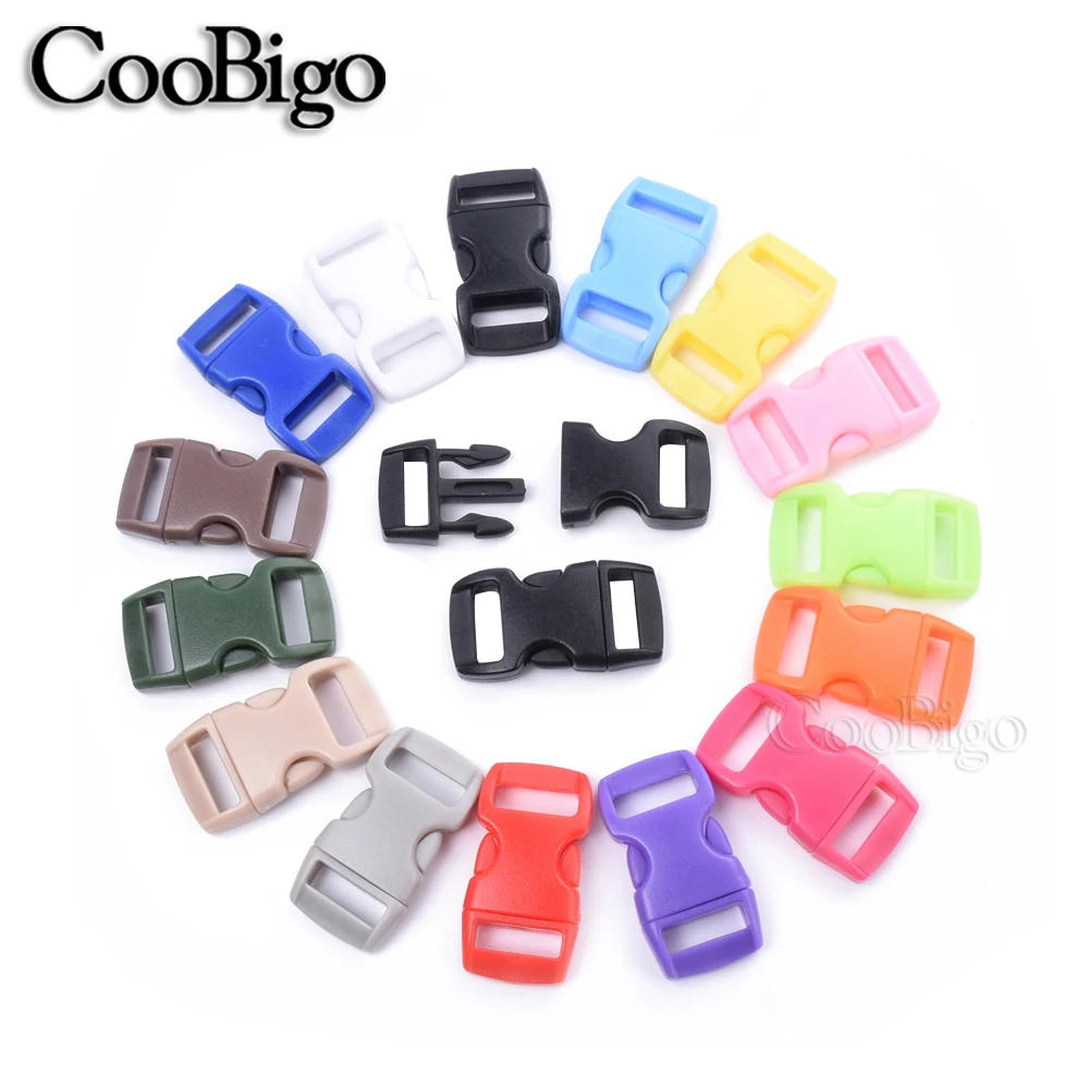 Description Picture 6 of item20pcs 3/8" Plastic Side Release Buckle Paracord Bracelet Clip for Pet Collar Strap Backpack Webbing DIY Craft Accessories 10mm