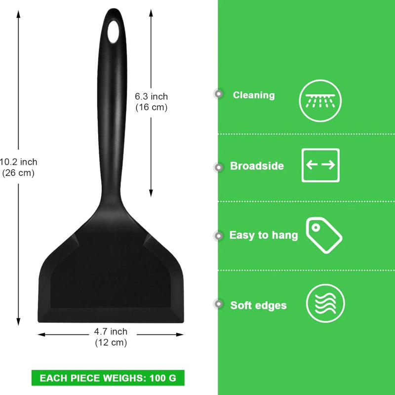 Description Picture 3 of itemWide Silicone Spatula Shovel Turner Nonstick Fried Shovel Fish Spatula Silicone Wide Flexible Turner for Nonstick Cookware Egg