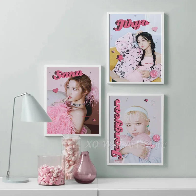 Description Picture 4 of item2023 Music Moonlight Poster Kpop Group Singer Twice Ready To Be Tour Canvas Painting Idol Wall Pictures Home Decor Fans Unframed