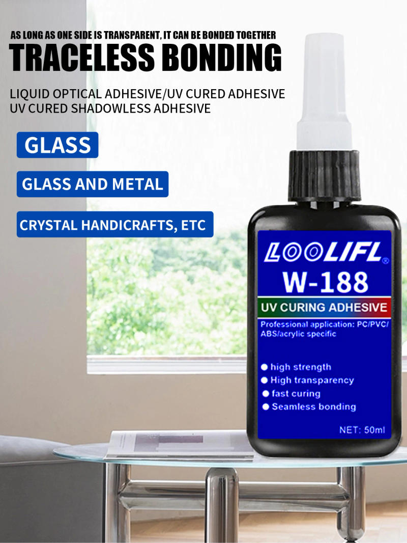 Description Picture 2 of itemSuper Strong UV Glue Ultraviolet Light Adhesive Second Fix Curing Powerful Bond Glass Metal Acrylic Quick Sealant DIY Craft