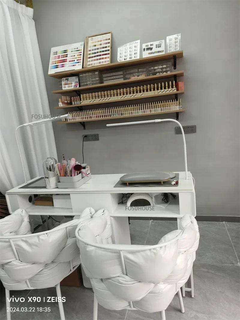 Description Picture 4 of itemModern Beauty Salon Single Double Manicure Tables Chair Professional Manicure Table  Multifunctional Nail Table Salon Furniture