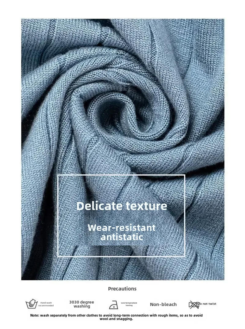 Description Picture 5 of itemAutumn New Men's Knitted Cardigan Solid Color Classic Business Casual Vintage Trendy Slim Fit Smooths Silhouette Thin Jacket