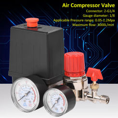 Pressure Switch Control Valve Small Air Compressor Pressure Switch Control Valve Regulator With Gauges Air Compressor Valve