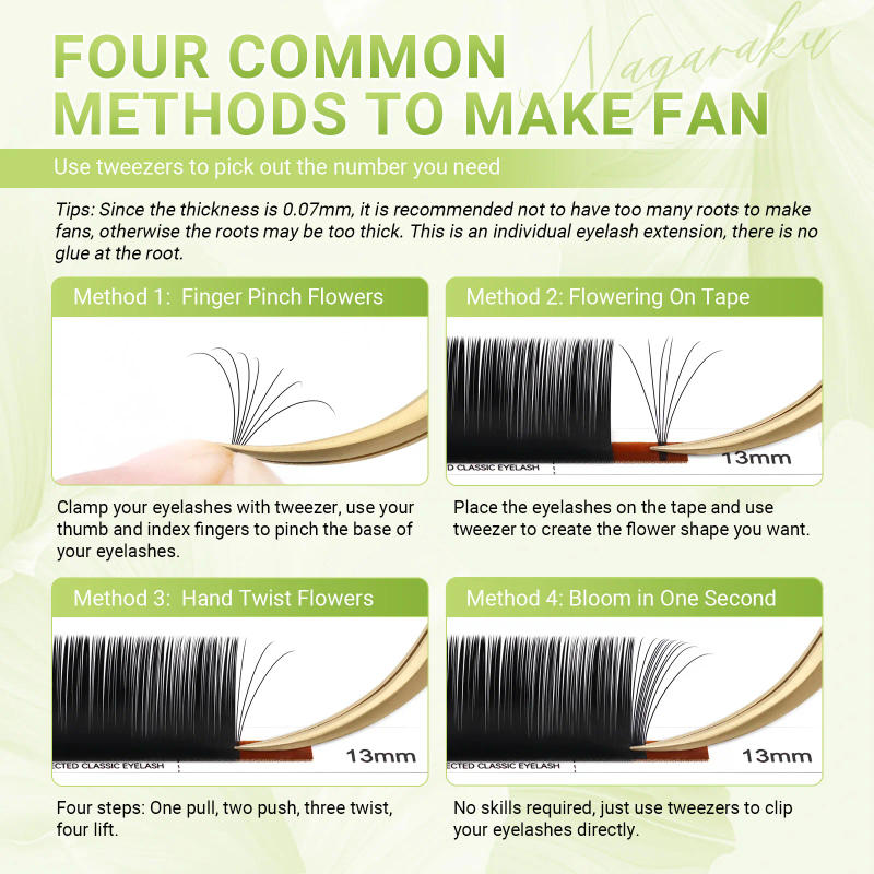 Description Picture 6 of itemNAGARAKU Luxury Collected Classic Eyelash 100% Hand Made 3rd Classic Eyelash Extension 16rows Individual Matte Black Soft Natura