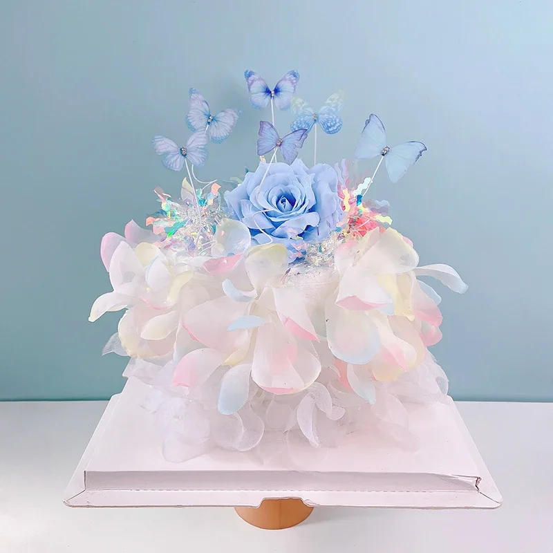 Description Picture 6 of item3D Butterfly Happy Birthday Cake Topper for Wedding DIY Party Baby Shower Girls Dessert Cupcake Decorations Cake Tool