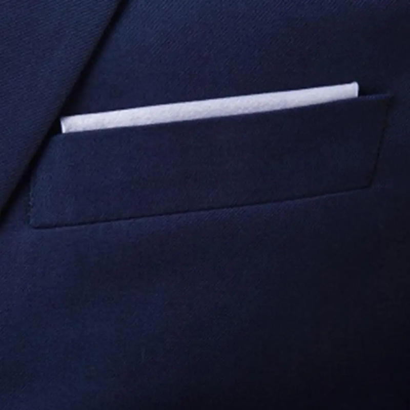 Description Picture 2 of itemMen Three-piece Suit Elegant Men's Formal Business Wedding Suit Set with Slim Fit Coat Pants Vest Solid for Groom for Special