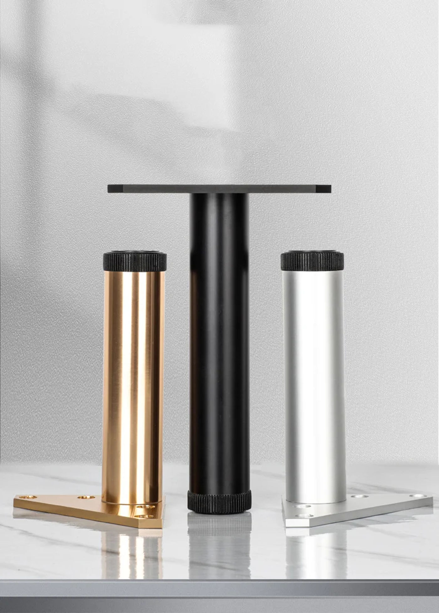 Description Picture 2 of item1Pcs Adjustable Black 60-300mm Aluminum Alloy Furniture Leg Cabinet Foot Table Bed Sofa Level Feet Adjustable Cabinet Legs