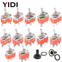 10pcs E-TEN 1322 1021 1122 1221 1321 3pin 6pin Toggle Switch ON OFF SPST SPDT Switch on-off-on on-on DPDT with Waterproof Cap