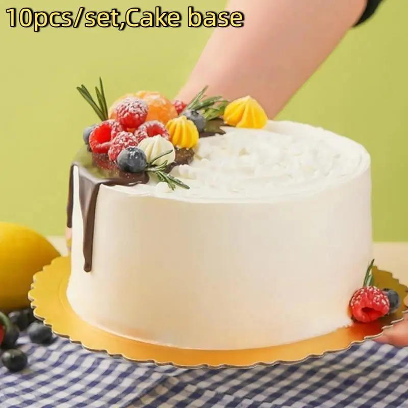 Description Picture 3 of item10Pcs Cake Boards with White/Golden Rings 6/8/10/12 Inch Cardboard Baking Cake Base Suitable for Home Bakery Business