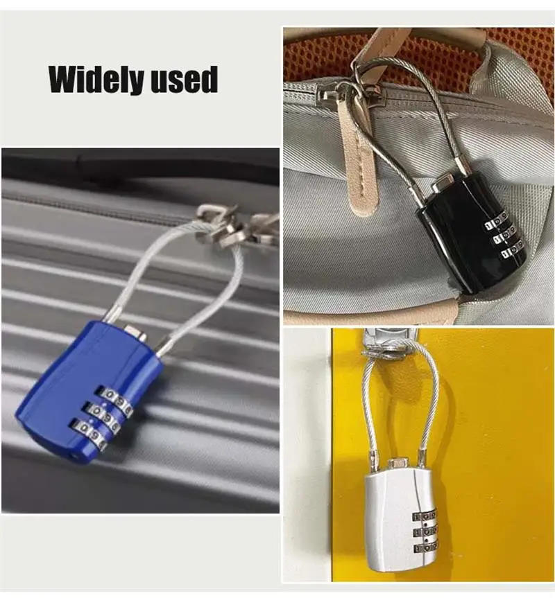 Description Picture 4 of item1pc Combination Lock Soft Steel Cable Wire Lock Storage Cabinet Electric Vehicles File Cabinet Tool Box Case Password Lock