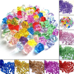 150pcs Colorful Acrylic Plastic Transparent Stone Rocks Vase Filler Artificial Color Fish Tank Home Wedding Decorations