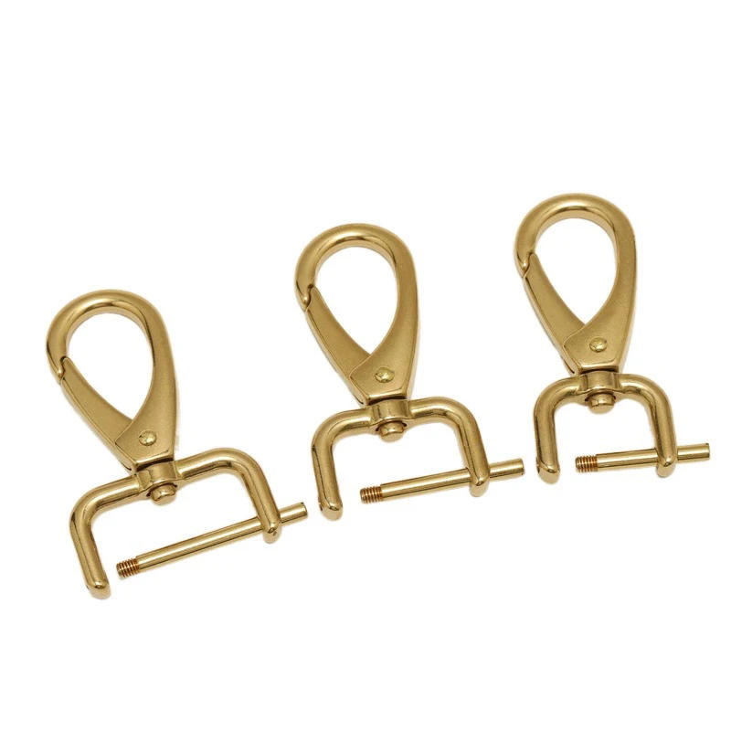 Description Picture 4 of item1x Solid Brass Detachable Snap Hook Swivel Eye Trigger Clip Clasp Buckle for Leathercraft Strap Belt Keychain Webbing Pet Leash