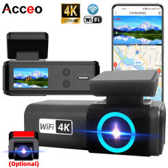 ACCEO B55 Dashcam Auto 4K WIFI GPS Front 4K Video Recorder CAR DVR Support Dual Lens   Rear 1080P Rear View Camera 24H Parking