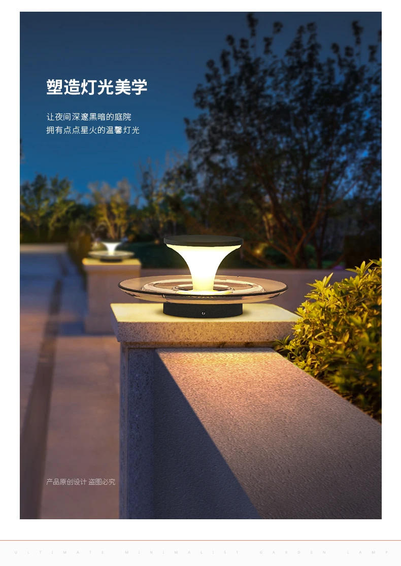 Description Picture 3 of itemLED Creative Solar Water Surface Pool Light Landscape Courtyard Light Waterproof Villa Lawn Light Wall Column Headlamp