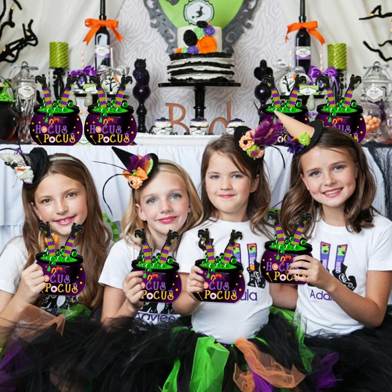 Description Picture 3 of item12PCS/Set, Halloween Witches Legs Pot Party Favor Gift Box, Hocus Witch Pocus Broth Cauldron Soup Bowl Candy Boxes Goodie Bags
