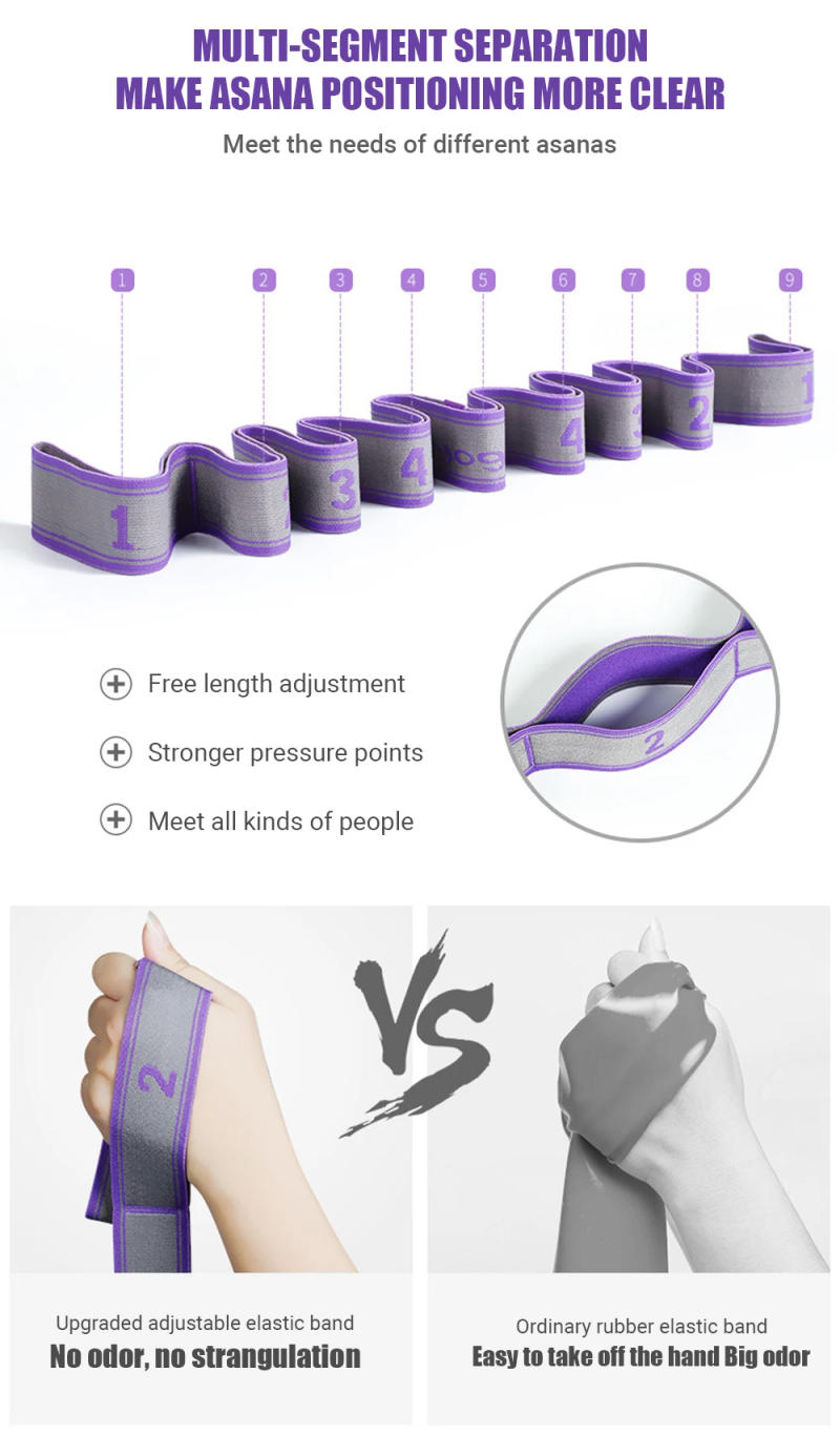 Description Picture 5 of itemMulti-Section Elastic Yoga Resistance Bands Adult Child Dance Training Gym Home Pilates Exercise Pull Strap Belt Fitness Sport