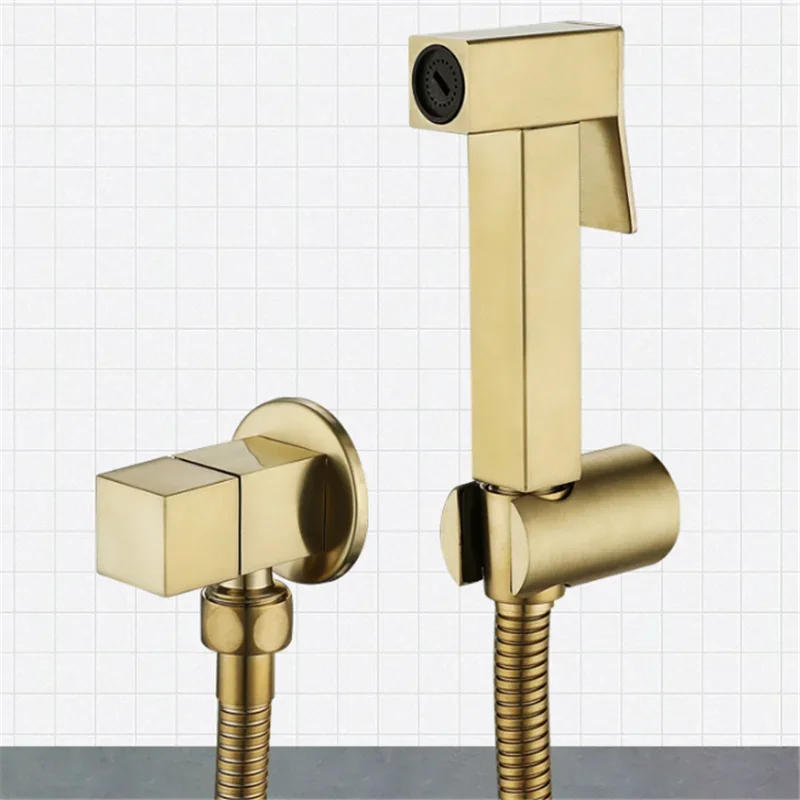 Description Picture 6 of itemBrushed Gold Handheld Toilet Bidet Sprayer Set Sprayer Guns Shower Handheld Hand Bidet Faucet Bath Tap 304 SSHand Sprayer Head