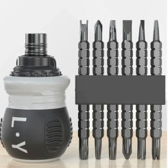 Double-head Screwdriver Ratchet Screwdriver Set Slotted Household Tool Multi-function Magnetic Screwdriver Telescopic Labor
