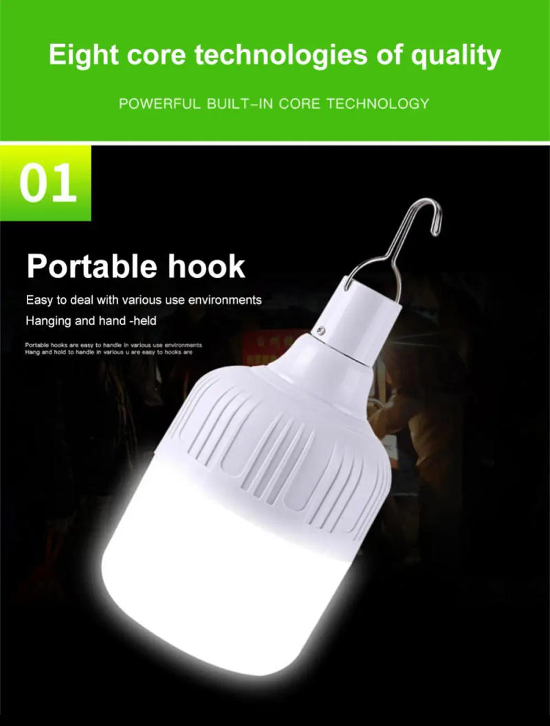 Description Picture 3 of itemPortable USB Rechargeable LED Camping Lights Outdoor Emergency Lamp Bulb High Power Lamp Bulb Battery Lantern BBQ Tents Lighting