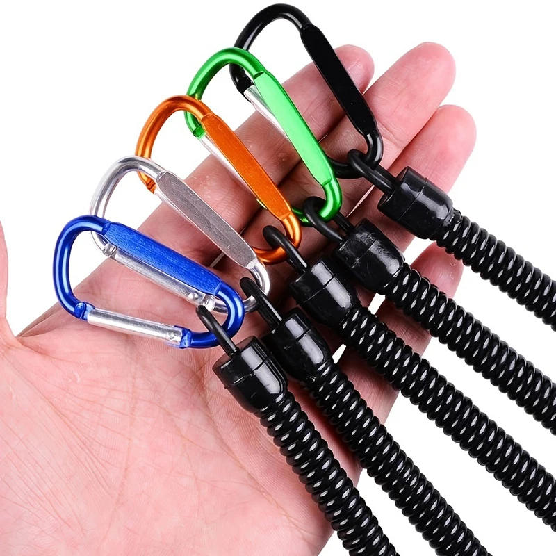 Description Picture 3 of itemRetractable Fishing With Anti-lost Hand Rope Telescopic Spring with Carabiner Fishing Rope Retention Rope Fishing Tools Tackle