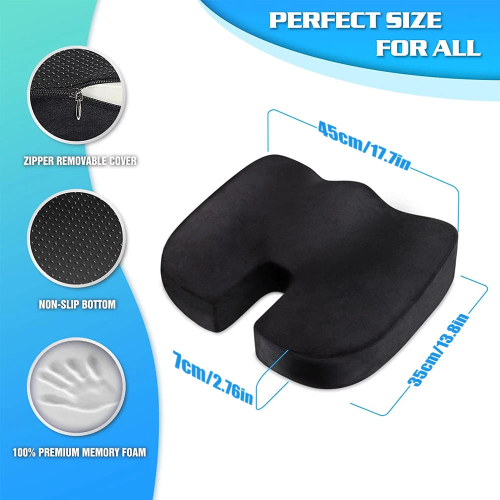 Description Picture 3 of item1Pcs Coccyx Seat Cushion Memory Foam U-Shaped Pillow for Chair Cushion Pad Car Office for Tailbone Pain Massage Pillow