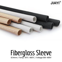 800Deg.C Fiberglass Tube Sleeve Temperature Cable Sleeve Alkali Free Fiber Braided Sleeved Insulation Against Electric Sleeving