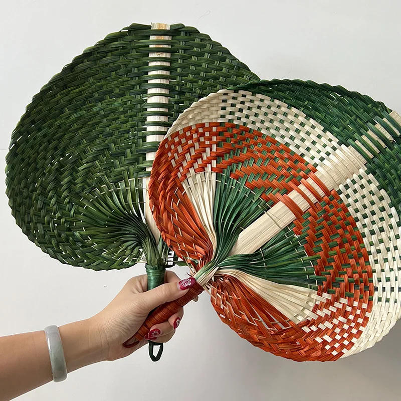 Description Picture 3 of item1pc Bamboo Woven Hand-Woven Fan Summer Fan Literary Cooling Fan Creative Hand-Cranked Fan Home Room Living Room Office Decor