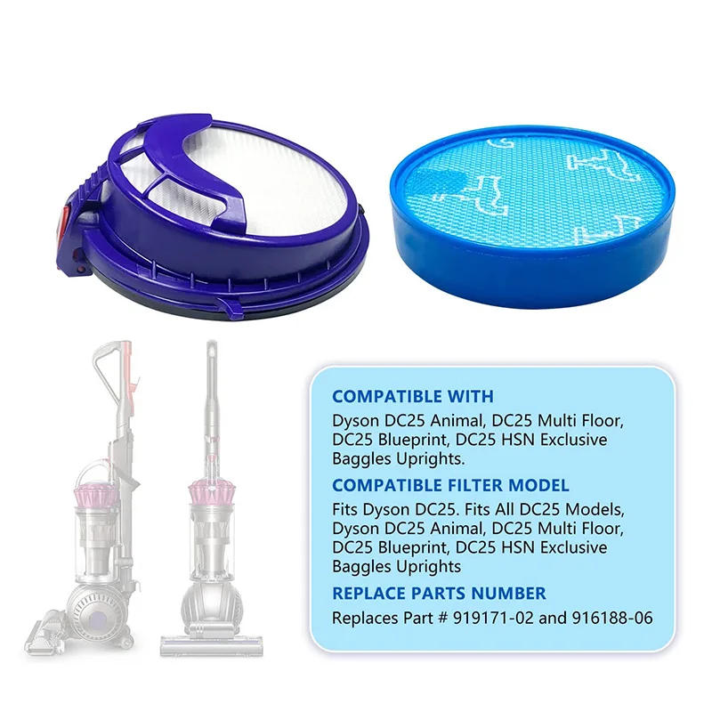 Description Picture 3 of itemHEPA Filter For Dyson DC25 Animal Ball filter Washable Pre-Motor Filter Post HEPA Filter Replacement P art 919171-02/916188-06