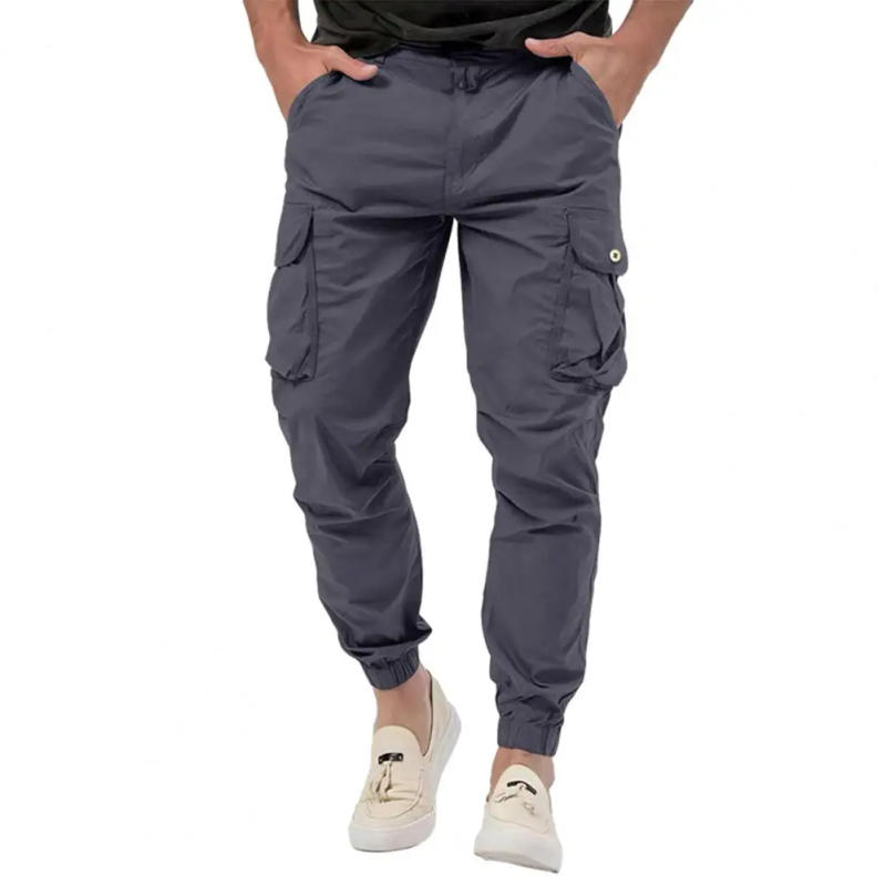 Description Picture 2 of itemMen Pants Men's Casual Cargo Pants with Multiple Pockets Ankle-banded Design for Comfortable Stylish Wear Men Trousers