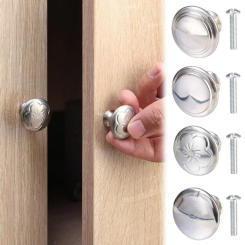 2Pcs/Set Furniture Hardware Drawer Knobs with Screws Cupboard Cabinet Single-hole Pull Kitchen Home Stainless Steel Door Handles