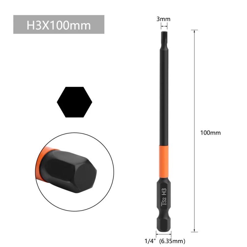 Description Picture 6 of item1pc Hexagon Screwdriver Bit Quick Change Impact Driver Power Drill Magnetic Screwdriver Bit H1.5/2/2.5/3/4/5/6 Length 50mm