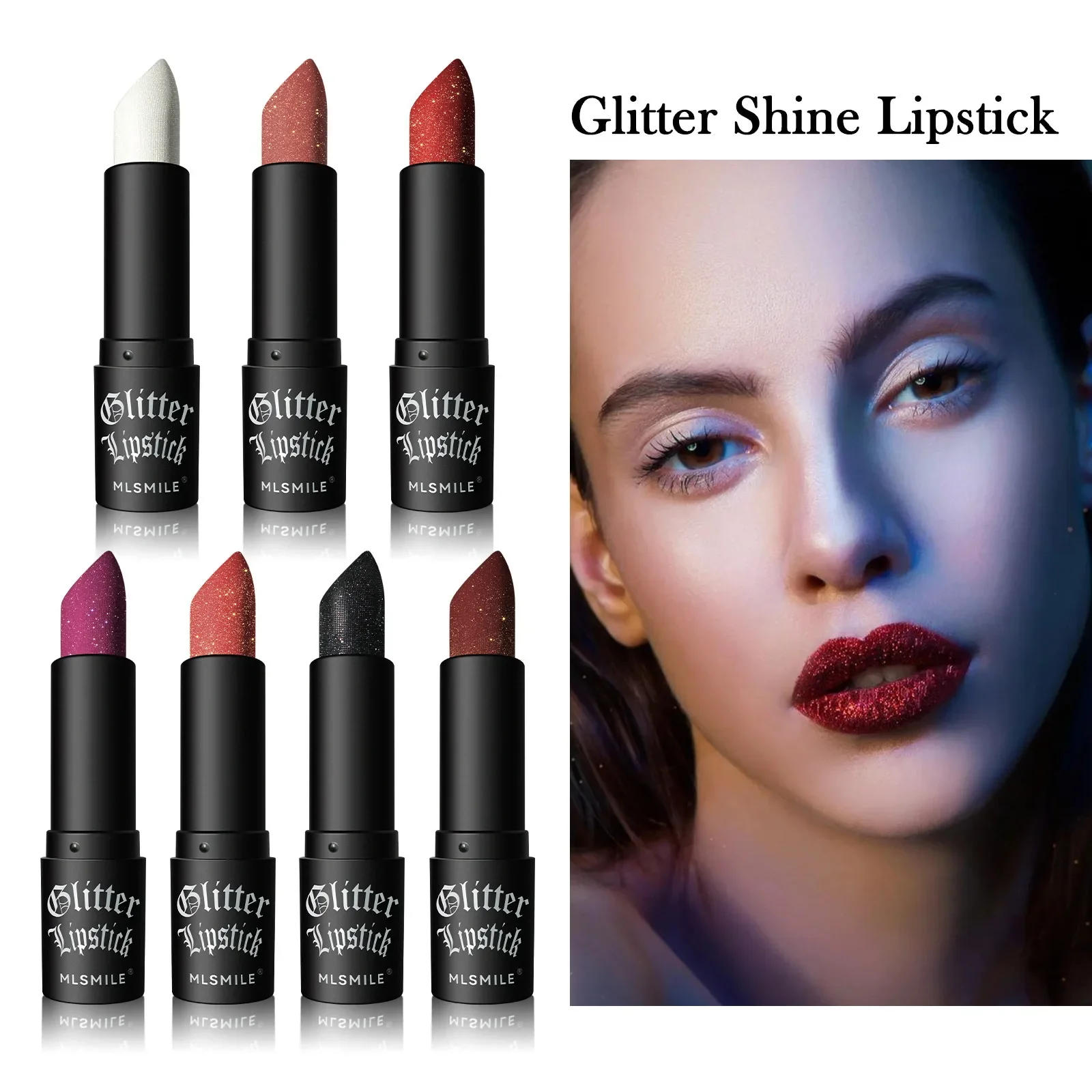 Description Picture 6 of itemDiamond Pearlescent Lipstick Waterproof Long Lasting Non-stick Cup Matte Velvet Shiny Lipsticks Red Sexy Lips Makeup Cosmetics
