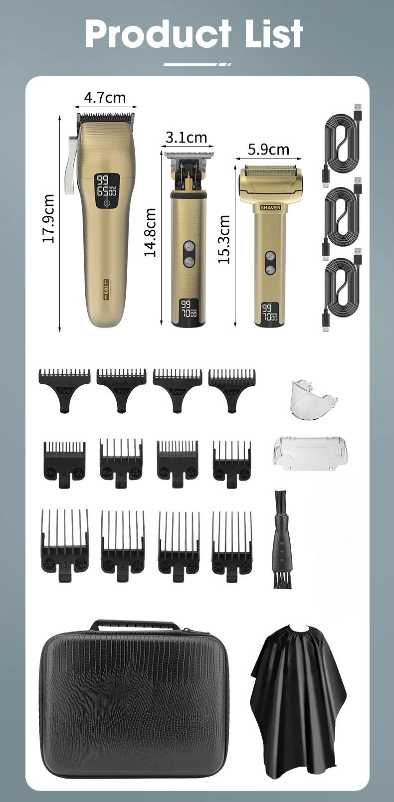Description Picture 2 of itemResuxi 109  Hair Cutting Machine New Electric Hair Clipper Set  Multi-functional  Family Electric Hair Clipper for Men Razor