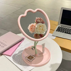 Decorative Mirrors Flower Shaped Makeup Mirror Aesthetic Room Decoration Desk Accessorie Home Table Ornament Bedroom Decor 거울