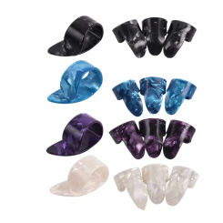 4pcs/set 1 Thumb + 3 Fingers Guitar Picks Silicone Finger Protector Finger Cover Picks for Beginners Guitar Accessories